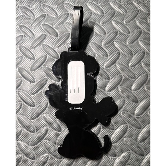 Disney Minnie Mouse Luggage Travel Tag Black Red Rubber Material 6"x4" - Picture 5 of 9